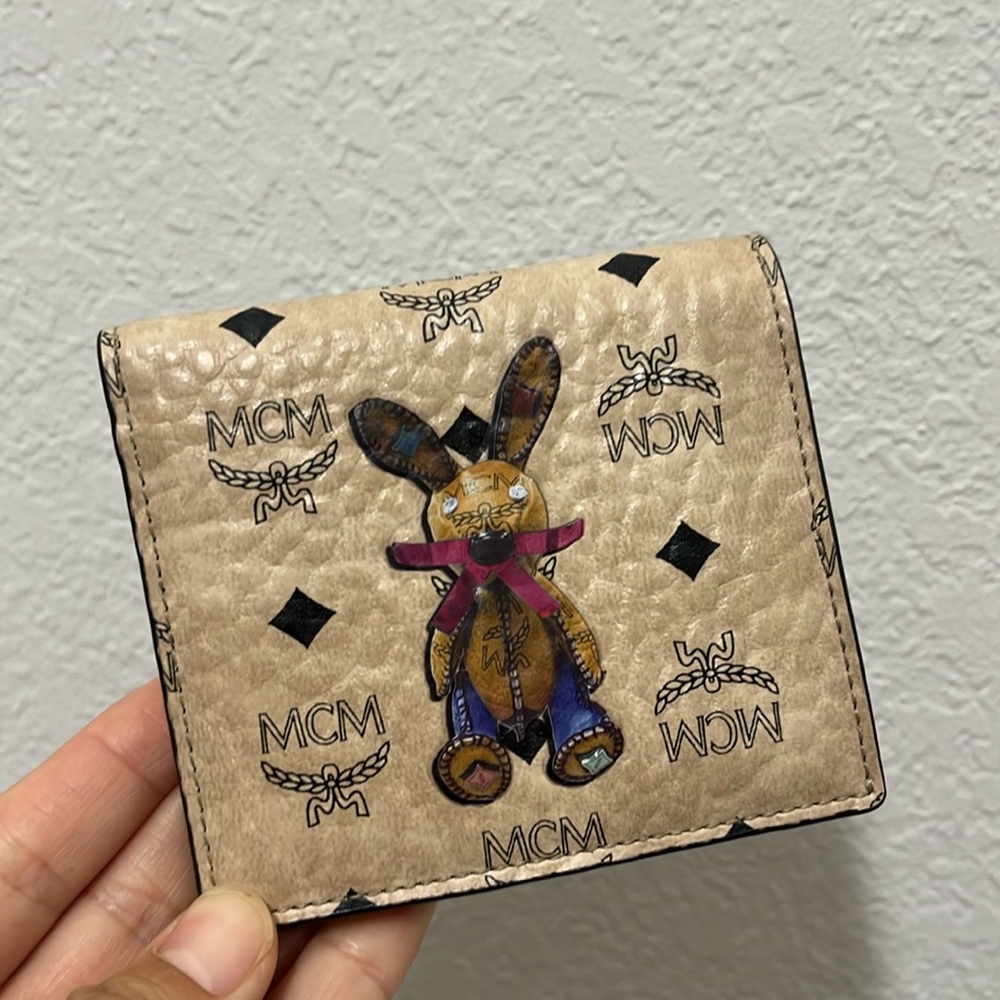 MCM short leather wallet